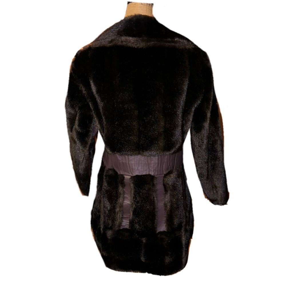 Vintage Tissavel of France faux fur brown coat size S‎ - Picture 3 of 5